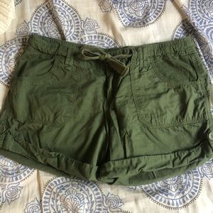 Green Cotton Shorts